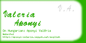 valeria aponyi business card