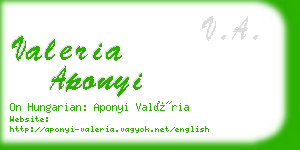 valeria aponyi business card